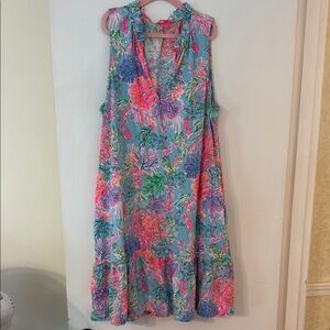 Lilly Pulitzer Pink and Blue Sleeveless Sundress